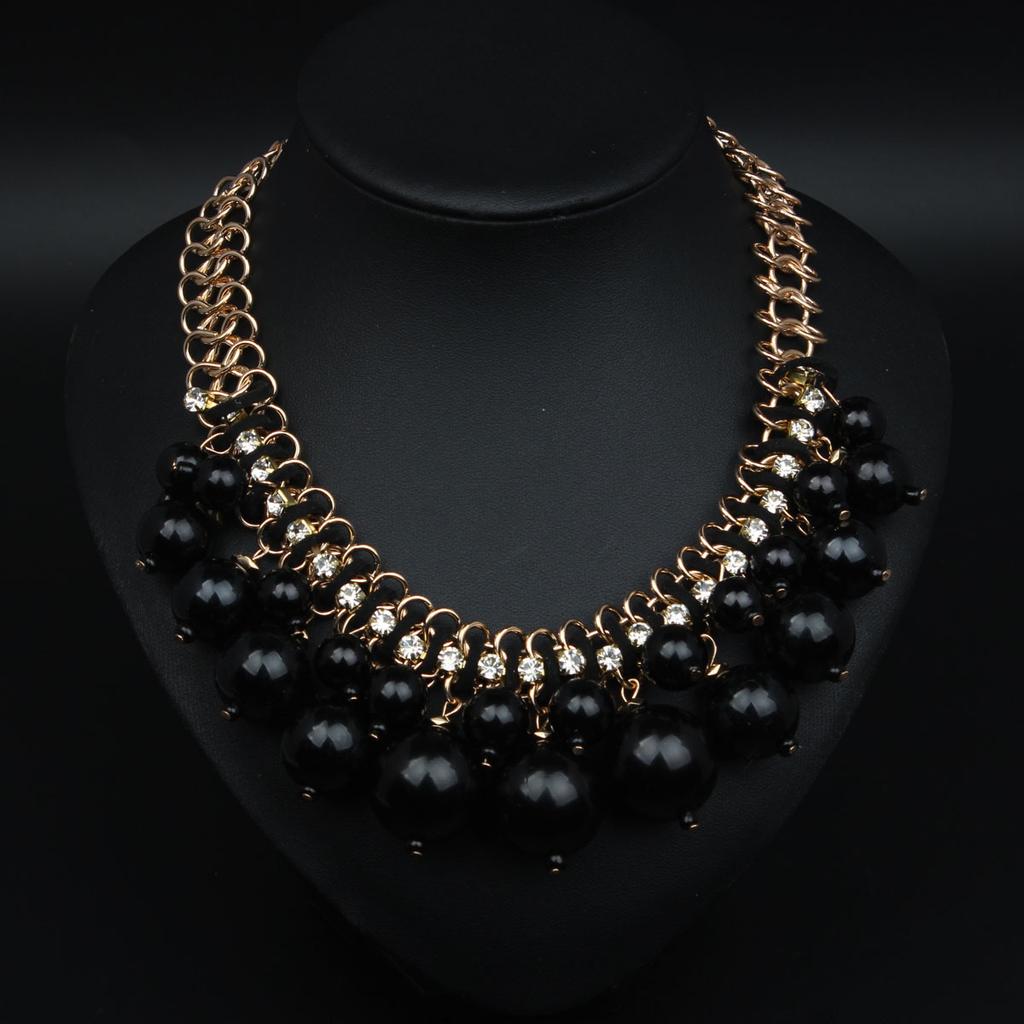 European and American Versatile Multi-layer Pearl Rhinestone Short Collarbone Necklace Exaggerated Women's Accessories