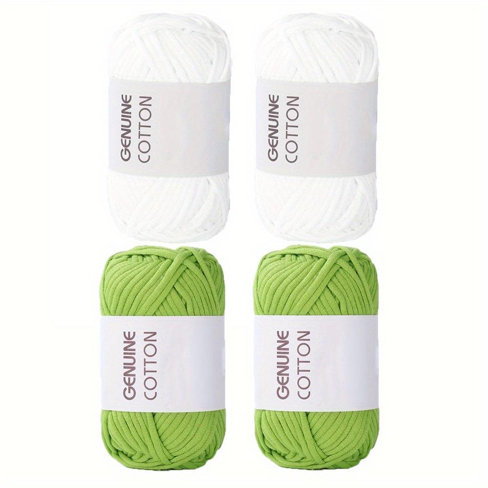 

4 шт. пряжа для начинающих крючком хлопковая пряжа для вязания крючком для начинающих с легко видимыми стежками пряжа для вязания крючком для начинающих - яркая серия 4pcs