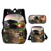 Monster Jam Backpack Pencil Box Shoulder Bag 3Pcs Set Cartoon Printed New Trendy Student School Best Campus Companion