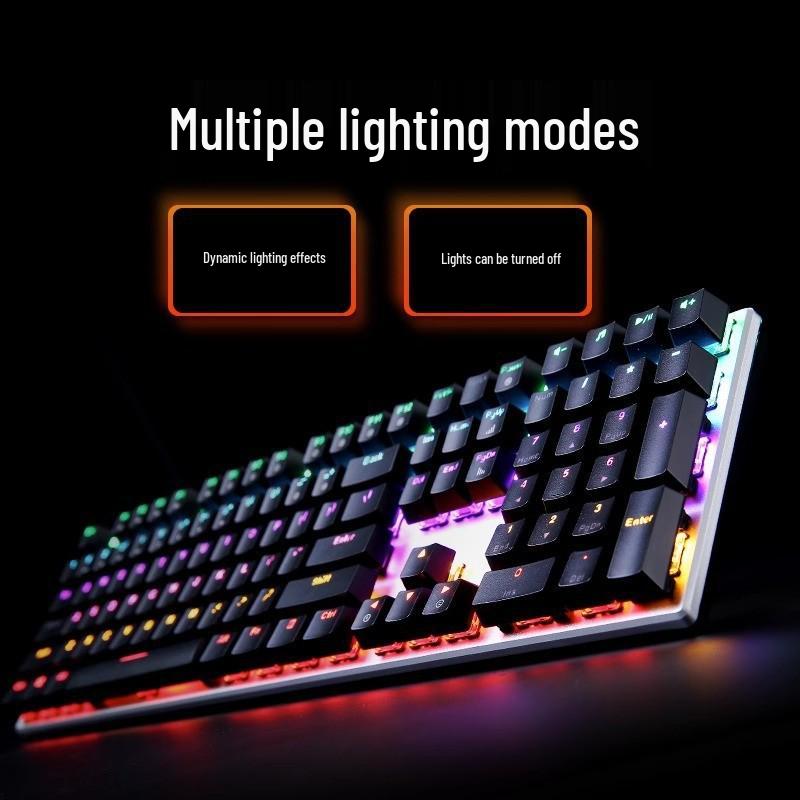 Dareu EK815 Mechanical Keyboard – 108-Key Alloy, Black, Blue, Red, Brown Switches, Wired for E-sports, Gaming, and Office Use.