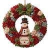 Tree Poke Art Wreath DIY Christmas Kit, 3D Fabric Santa Snowman Elk Xmas Party Set, Holiday Front Door Decor Crafts Beginner Friendly