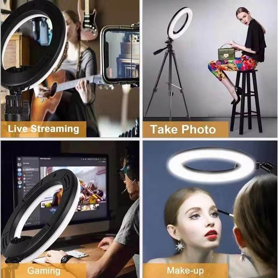 LED Selfie Ring Light 10 inch USB Plug 3 Color Light Photography Light Video Recording Direct Broadcast Fill Lights