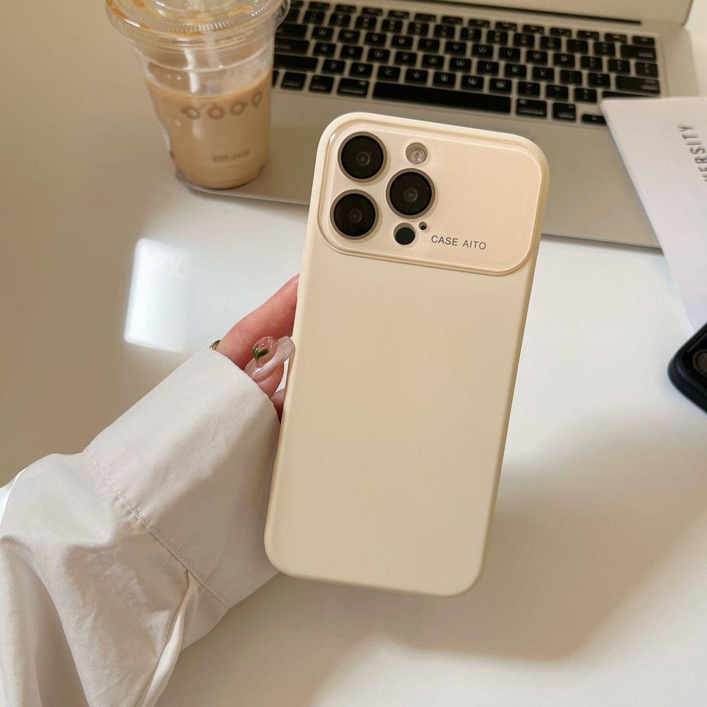 IPhone 17 Pro Max Case: Apple 16 Large Window Imitation Liquid Silicone, Anti-Fall, with 15 Lens Film for Women