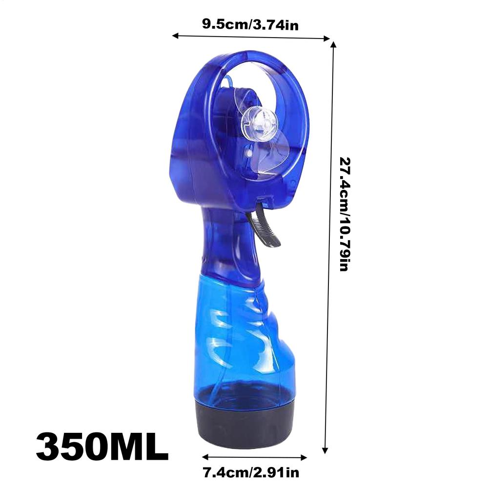 Портативный ручной вентилятор на батарейках с бутылочкой для распыления воды, охлаждающий спрей, офисный настольный вентилятор с распылением воды синий