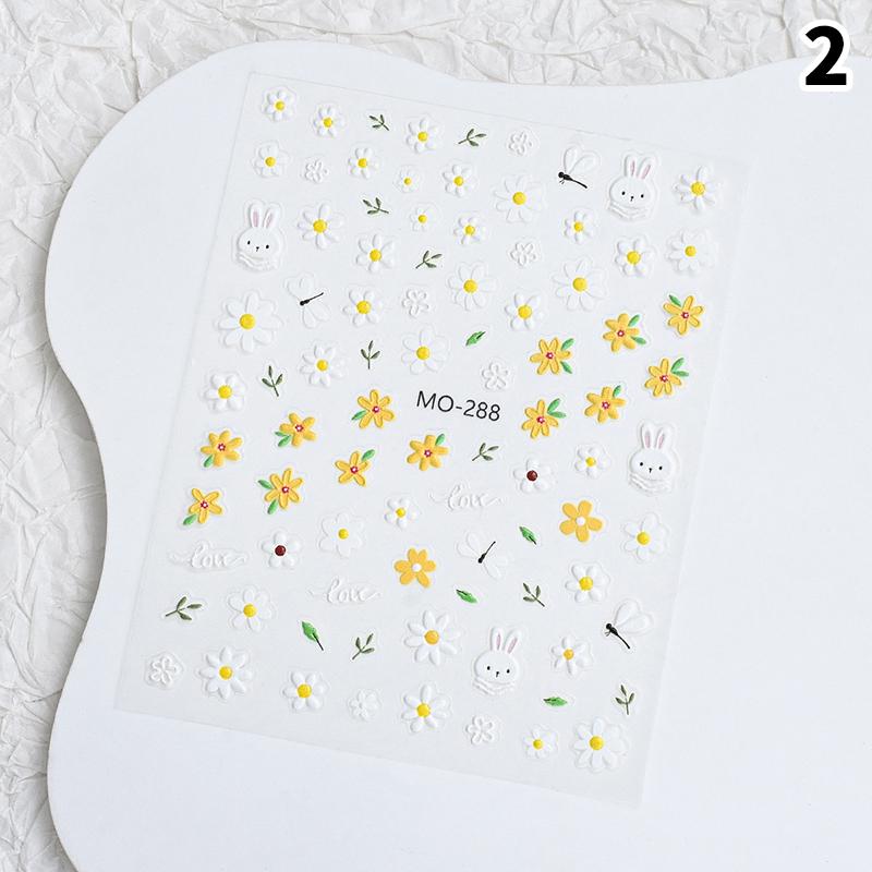 Flower Shape Cute Rabbit Nail Sticker Enhancement Adhesive Nail Decal Nail Salon Nail Decoration Diy Nail Art Nail Artists