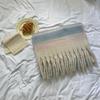Korean-Style Striped Scarf: Faux Cashmere, Warm, Dual-Purpose Neck Gaiter for Men & Women, Perfect for Autumn/Winter.