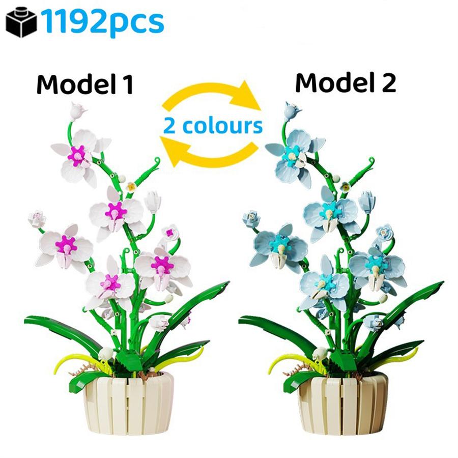 

Нетоксичный Новый Букет Цветов Орхидея Строительные Блоки Цветок Роза Растение Розовые Синие Кирпичики Детская Модель Сборка Игрушки Рождественский Подарок на День Святого Валентина
