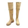 Small snow boots women's 2025 autumn and winter boots with fleece inner height-increasing tube over the knee warm long boots