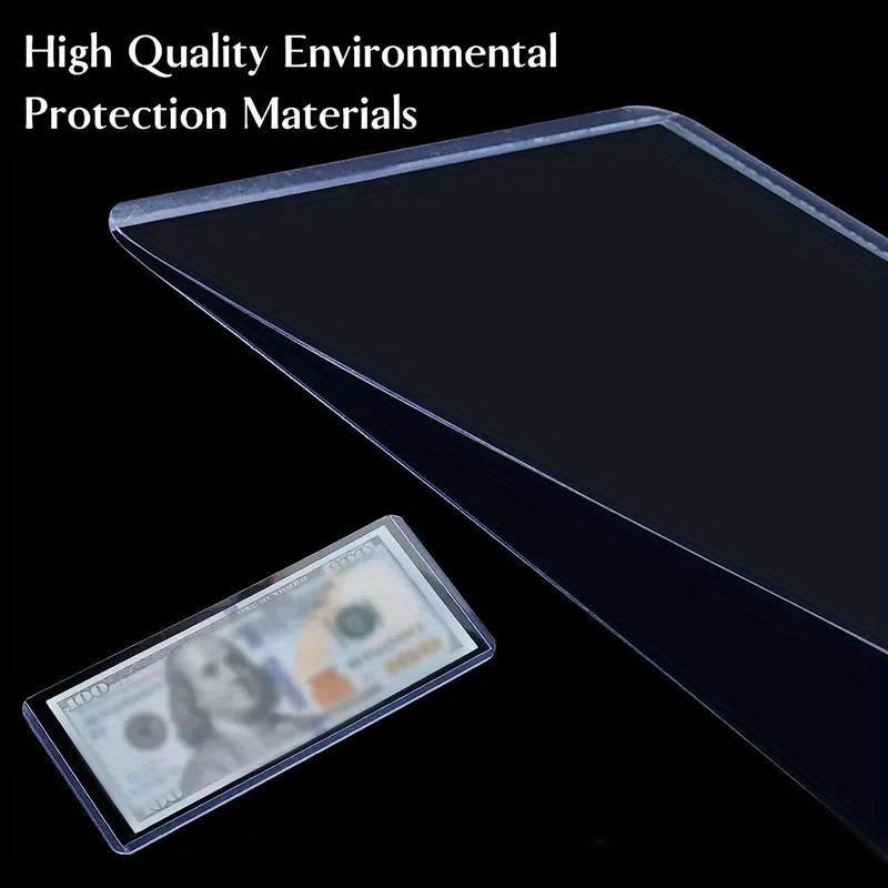 10 Pcs Bill Currency PVC Clear Hard Plastic Sleeve Clip Paper Money Notes Bills Holder for Collection Protector Case Supplies 173*75mm