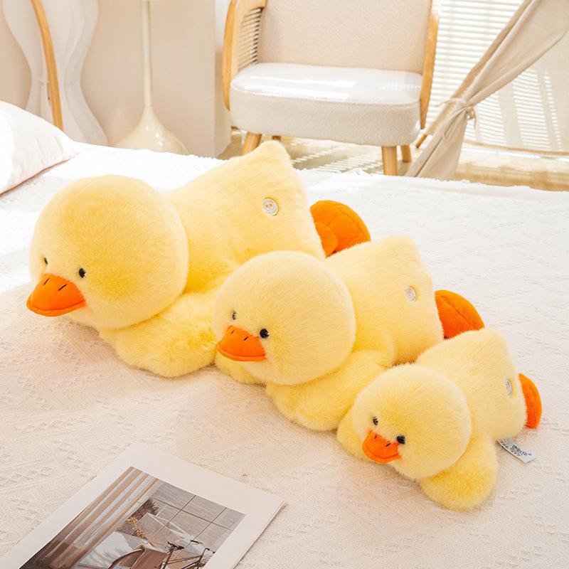 Cute Lying Down Yellow Duckling Doll Plush Toy Duck Doll Children Sleeping Soothing Pillow Doll