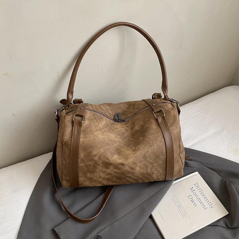 Korean Style Bowling Shoulder Bag Vintage Pillow Handbag Portable Boston Crossbody Bag  Travel