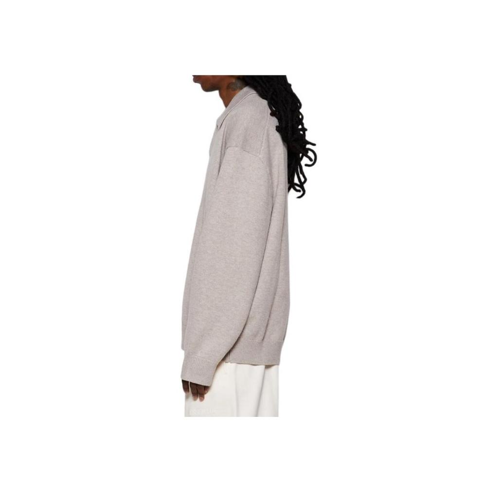 Fear of God Essentials Knit Polo Core Heather Men Tops Brown 192BT232184F