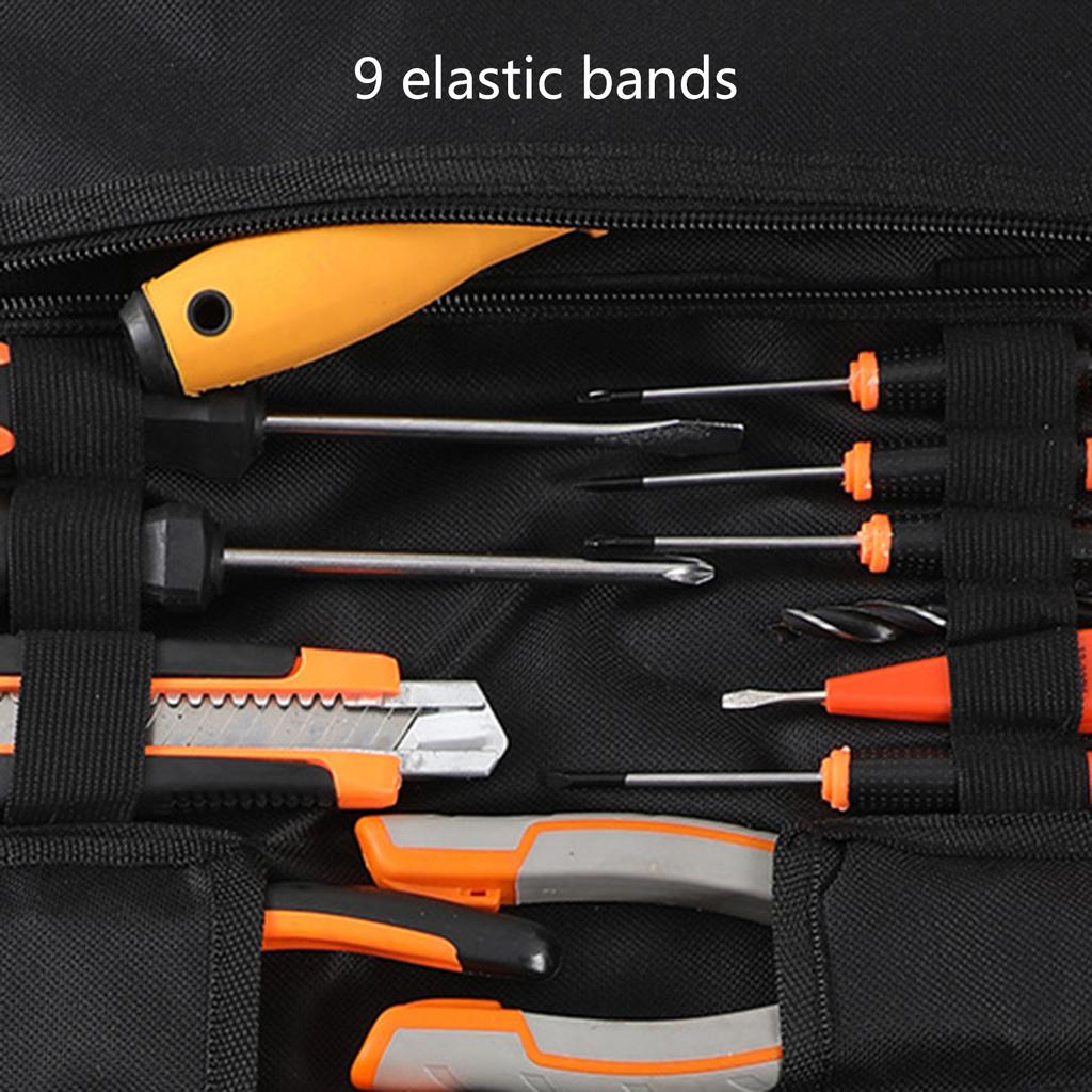 Rolls Up Tool Bag Tool Organizer with Zippers Portable Tool Storage Pouches Oxford Fabric for Mechanic Electrician Hobbyis