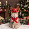 Adjustable Dog Reindeer Antler Cap Soft Plush Dog Xmas Bow Top Hat  Xmas Gift