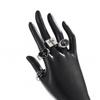 European and American Retro Ring Hip-hop Niche Personality High-end Open Ring Men's 4-piece Cross Bracelet