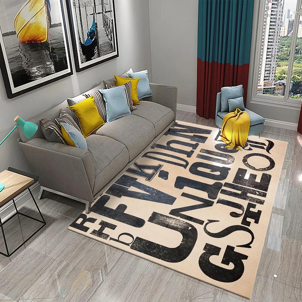 3D Letter Art Carpet Kitchen Bathroom Entrance Door Anti-Slip Mat Carpet Doormat Living Room Bedroom Home Decor Floor Mats Rug