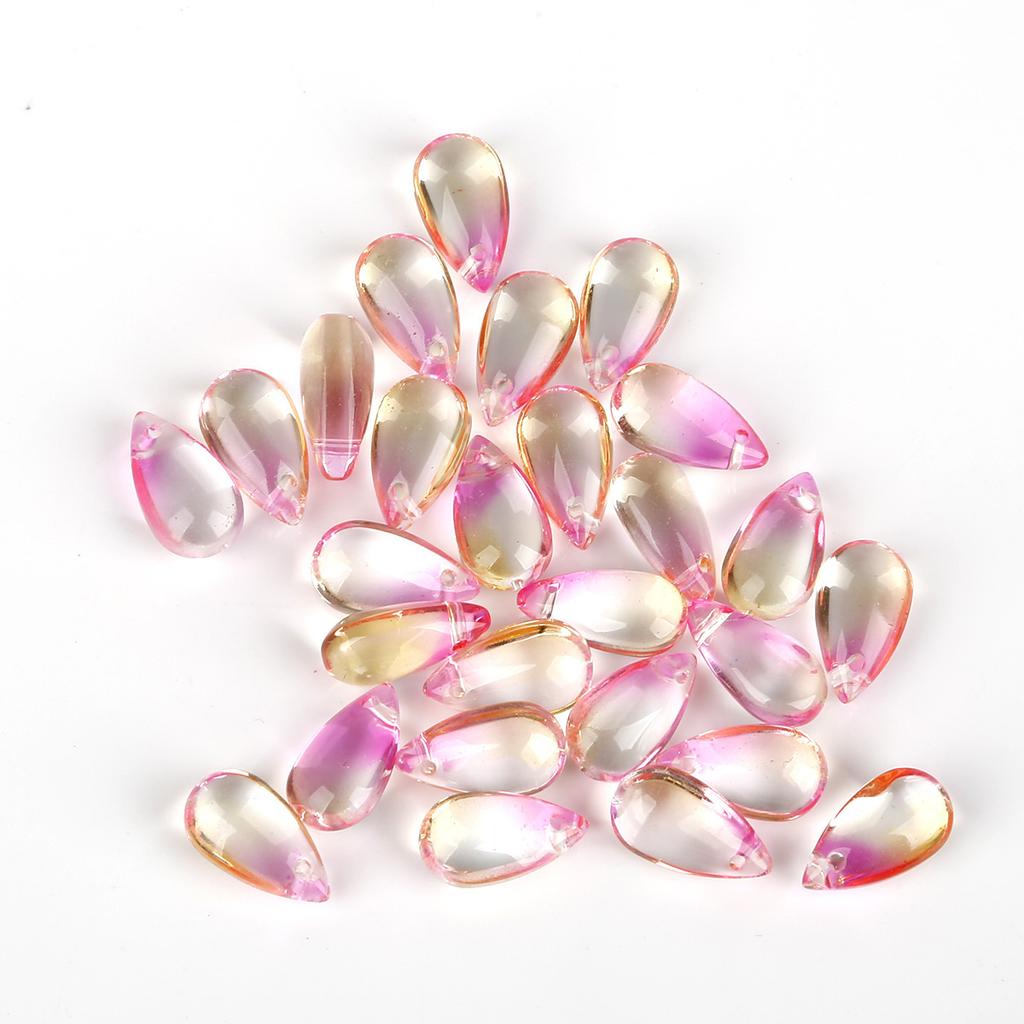 8*14mm Water Drop Czech Glaze Beads Handmade Diy Semi-transparent Teardrop Pendant Glass Accessories Material Loose Beads Beads for Jewelry Making