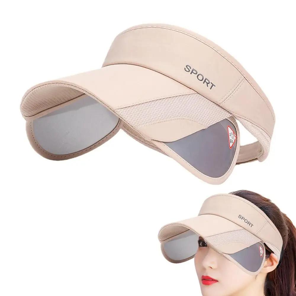 Sun Visor Hat Summer Ladies Cycling Sunshade Outdoor Protective Hats Woman Tennis Hat Golf Running Fishing Hiking Jogging Hat