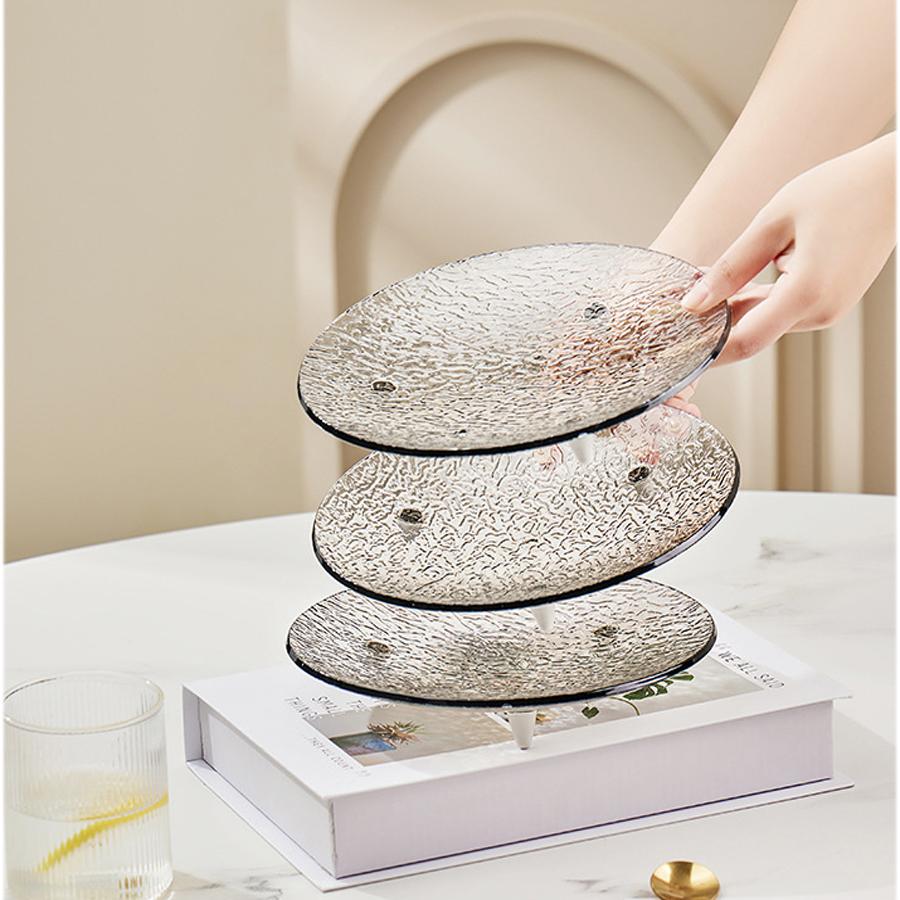 1/2 STÜCK Wohnzimmer Snackschale Wellenschale Nüsse Süßigkeiten Trockenobstschale Snackaufbewahrungsschale Dreifüße für mehr Stabilität