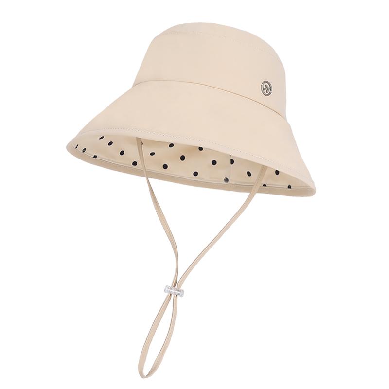 Japanese style polka dot large eave fisherman hat, spring and summer outdoor travel sun hat, women's casual sun hat
