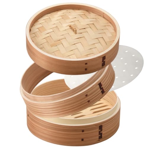 Heist Cedar Steamer with Base, 24cm, 1 Tier, Includes 20 Dedicated Sheets, Commercial Steamer, FH85024MD-11 (Cedar 1-1 + 24cm Base)