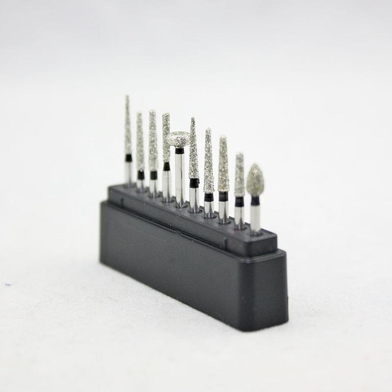 10pcs FG1.6 Dental Diamond Burs Set for Porcelain Polishing Dentist Product