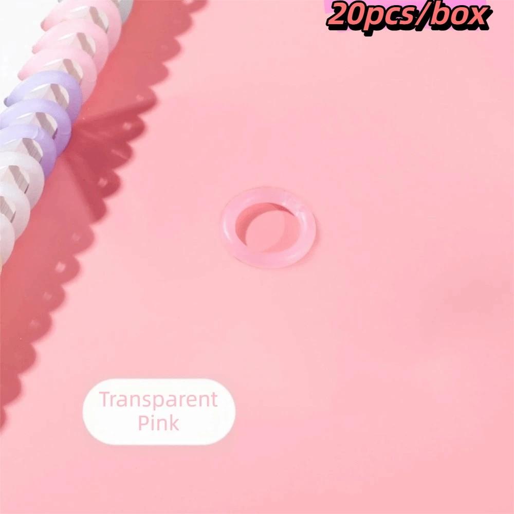 20pcs/box Transparent Colorful Plastic Binding Coils Punch Buckle Rings  Binding Notebooks