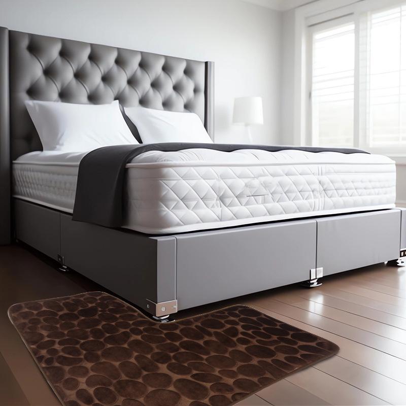 Bathroom Absorbent Foot Mat Shower Room L-Shaped Furry Flannel Bathroom Floor Mat Thick Nonslip Bathroom Mat Toilet Entrance Mat