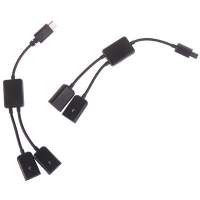Micro Usb / Type C To 2 Otg Dual Female Usb Port Hub Cable Y Splitter Adapter