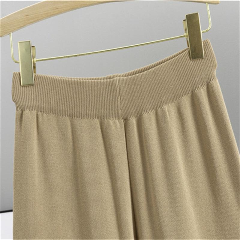 Women's Autumn And Winter New Lazy Style Casual Suit Knitted Sweater Shawl Cape Wide Leg Pants Three Piece Set