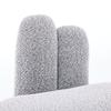Cozy Bunny-Ear Fabric Ottoman - Fixed Upholstered Stool with Cute Ears, No Storage, Not Removable