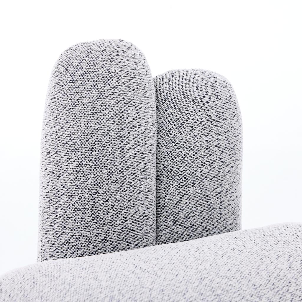 Cozy Bunny-Ear Fabric Ottoman - Fixed Upholstered Stool with Cute Ears, No Storage, Not Removable