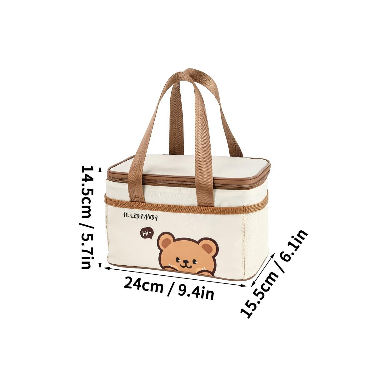 Portable Insulated Lunch Bag For Students Kids Insulated Large Capacity Waterproof Storage Bag Travel Picnic Cartoon Thermal Bag