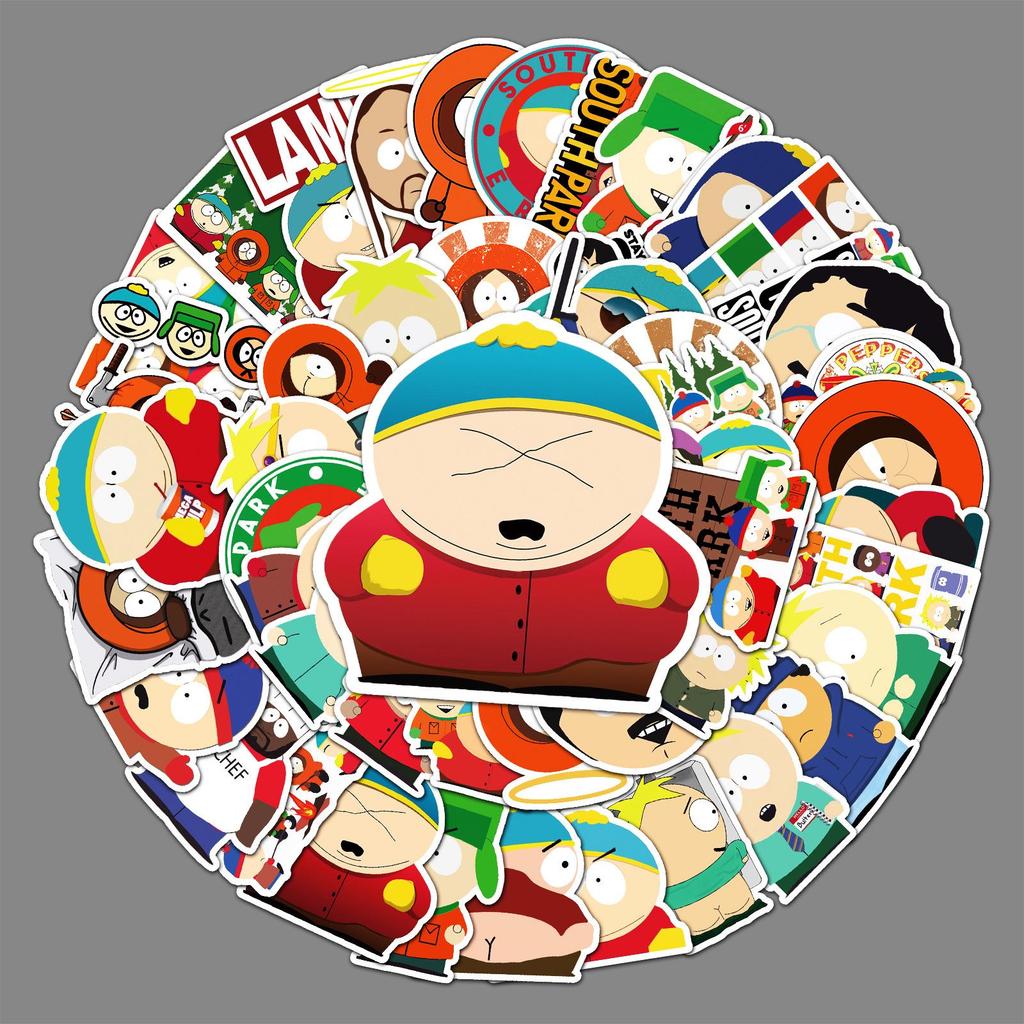 50 South Park Graffiti Cartoon Stickers for Skateboards, Water Bottles, and Suitcases