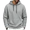 Mens Hooded Casual Sweatshirt With Jacquard Lightweight Cotton Blend Long Sleeve
