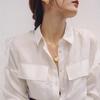 French Chic Roman Head Pendant Necklace Gold Coin Round Chain Choker Fashion Versatile Accessory