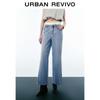 UR 2025 Spring Women's Tie-Waist Color-block Jeans