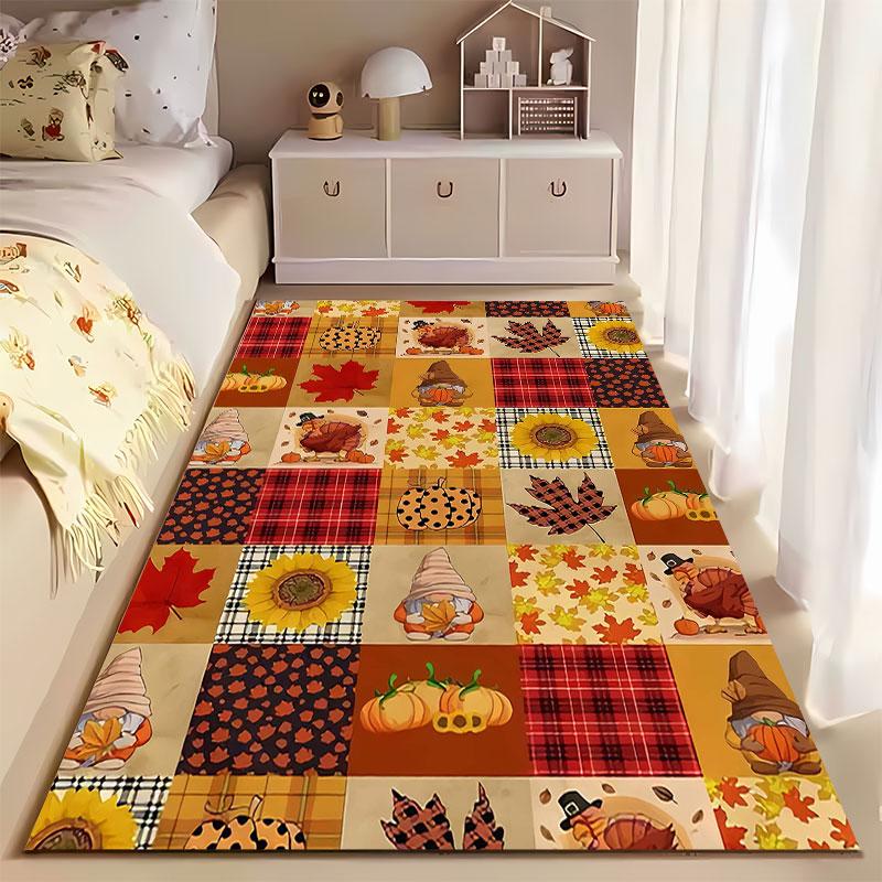 Autumn Patchwork Pattern Carpet Suitable As a Non-slip Mat for the Living Room or Bedroom Sofa