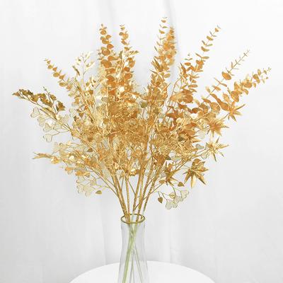 Golden Artificial Plants Eucalyptus Maple Leaf 2025 Christmas Decoration For Home Living Room Wedding Party Flower Arrangement
