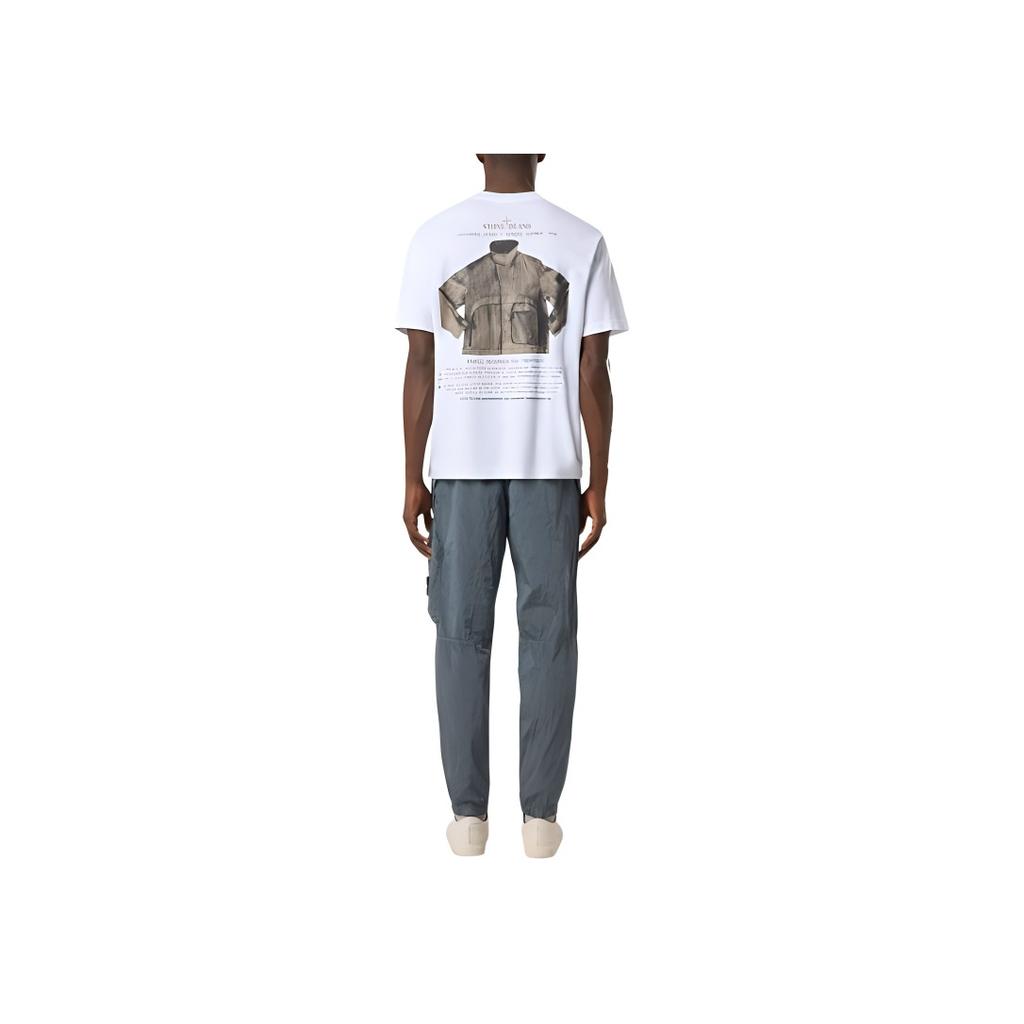 Stone Island Logo Crew Neck Short Sleeve T-Shirt Men Tops White K1S1521000-37S0091-V0001