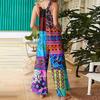 Women's Casual Straight Jumpsuit Sleeveless Bohemian Printed Jumpsuit