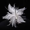 Super fairy handmade white lace flower feather hairpin bridal wedding accessories and makeup edge clip beautiful headgear