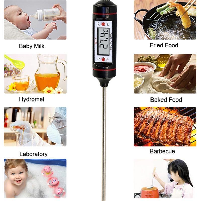 Portable Kitchen Digital Cooking Food BBQ Meat Water Milk Oil Sensor Electronic Thermometer Tool