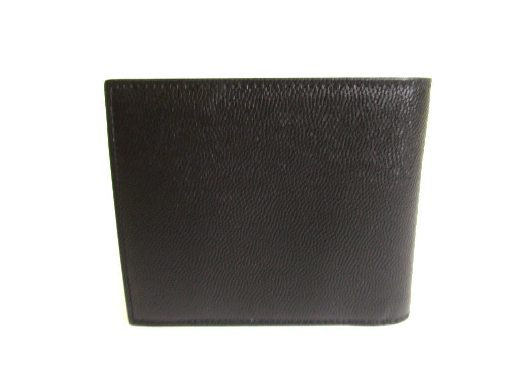 Portafoglio compatto bifold in pelle nera Saint Laurent Paris YSL autentico #9784 ricondizionato