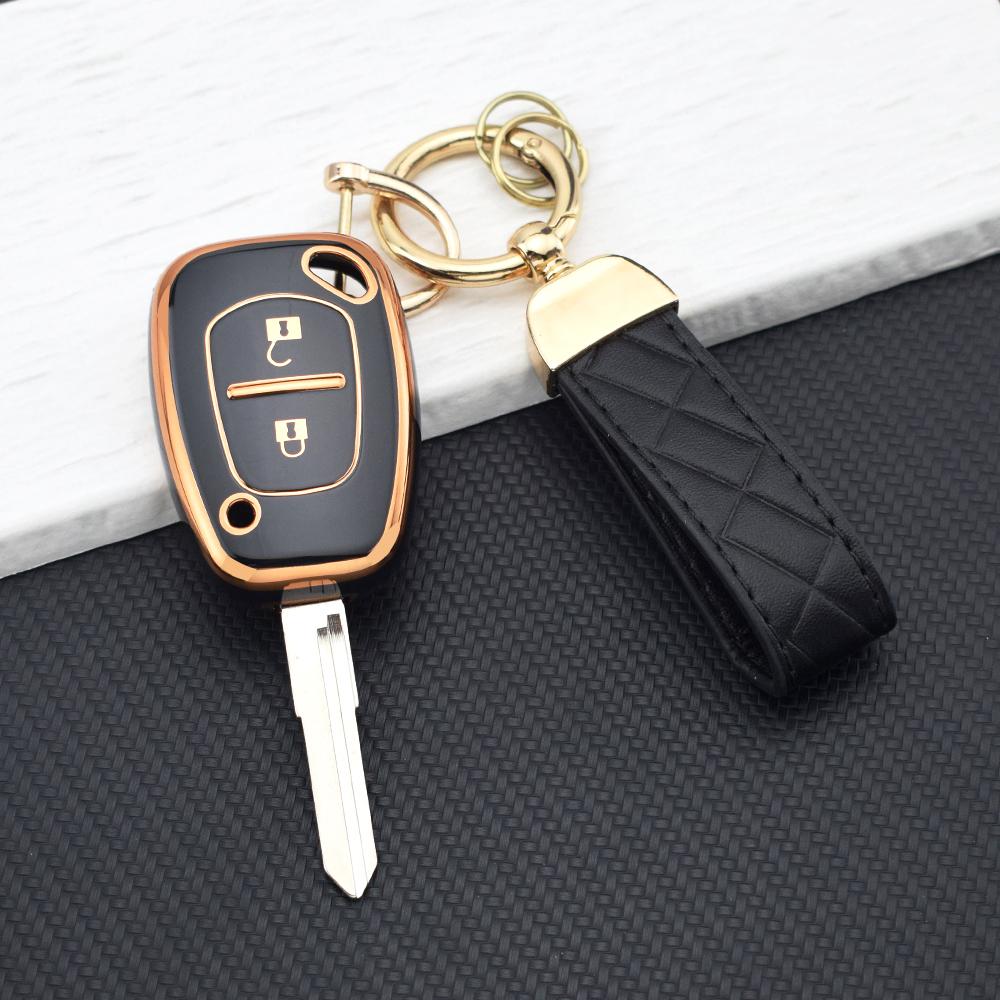 Car Key Case For Renault Kangoo Movano Vauxhall Trafic Opel Vivaro - 2 Buttons TPU Anti-Scratch Protective Cover With Key Chain