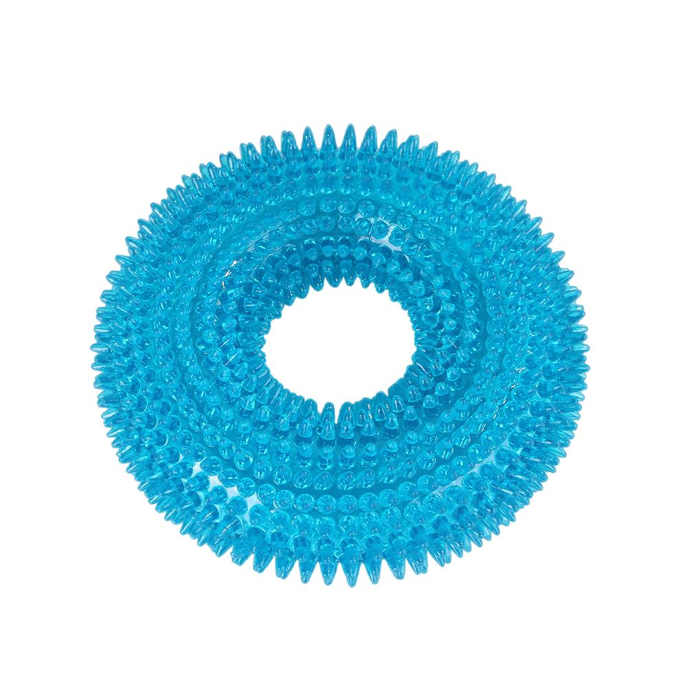Pet Dog Toys Puppy Sounding Toy Molar Squeaky Tooth Cleaning Ring TPR Training Pet Teeth Chewing Toy Thorn Dog  Accessories