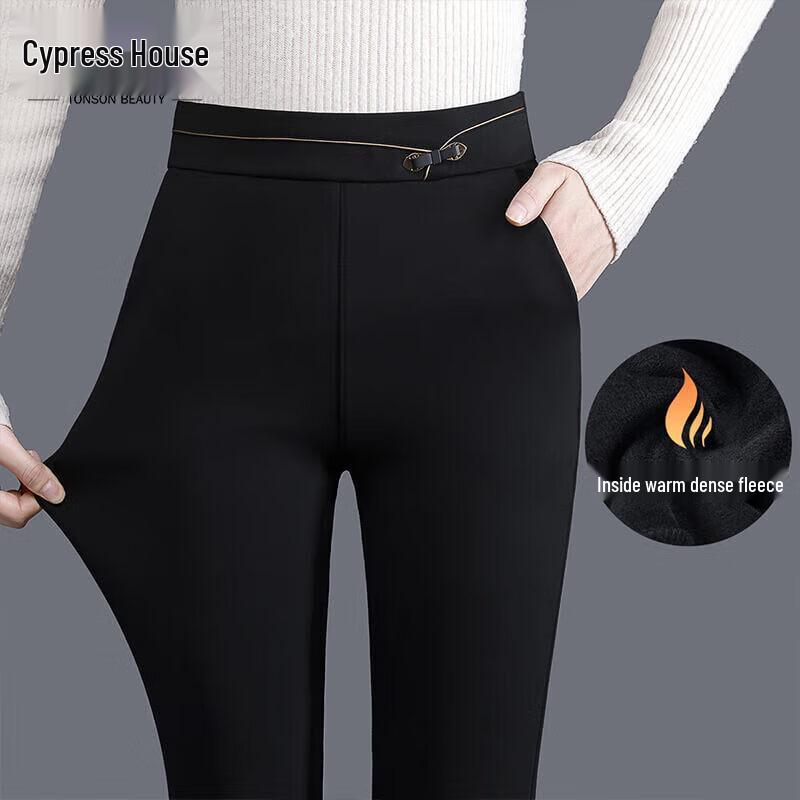 

SiBaiShe Women s High-Waist Fleece-Lined Skinny Ankle Pants XL