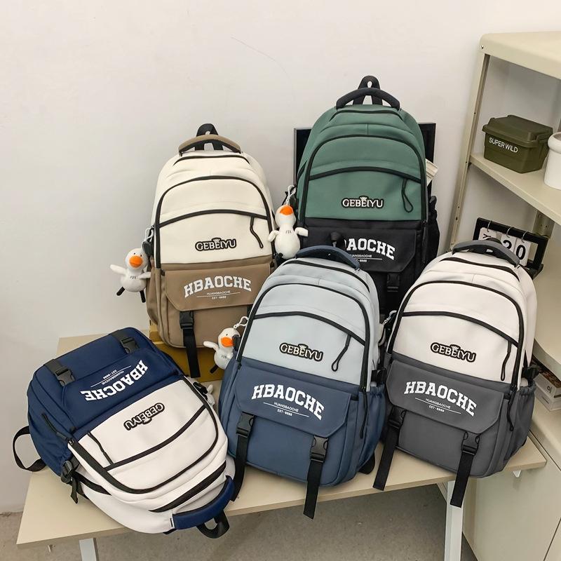 Junior high school alphabet student schoolbag female light leisure college style large capacity backpack