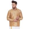 VASTRAMAY Men' Rose Ethnic Silk Blend Shirt Full Sleeves South Indian Shirt In Rose, For Casual, Formal, We