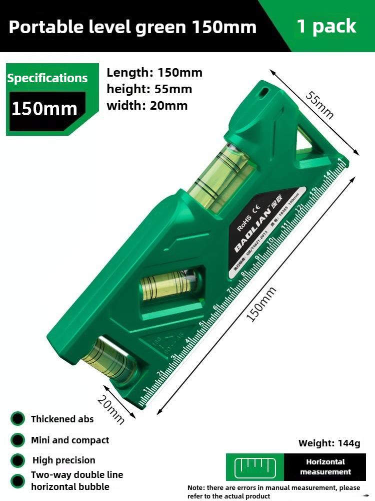 Mini Level Gauge High-precision Horizontal Vertical Measure Metric Ruler Protractor Home Portable Magnetic Pocket Level Gauge